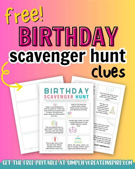 Birthday Scavenger Hunt Exciting Birthday Scavenger Hunt For Kids Free