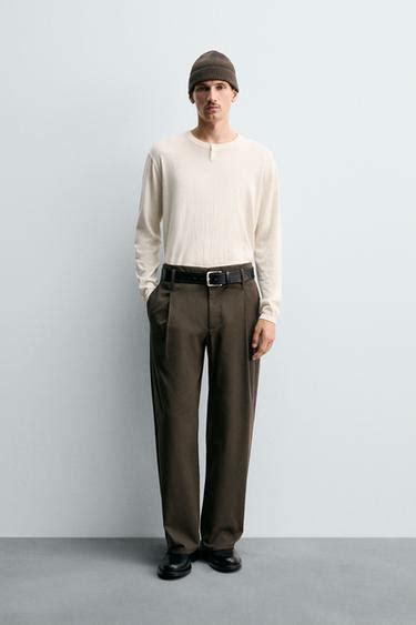 COTTON - CASHMERE BUTTONED NECK JUMPER - Ecru | ZARA India