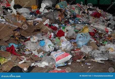 A Pile of Urban Waste, Such As Plastic and Polythene, is Collected for ...