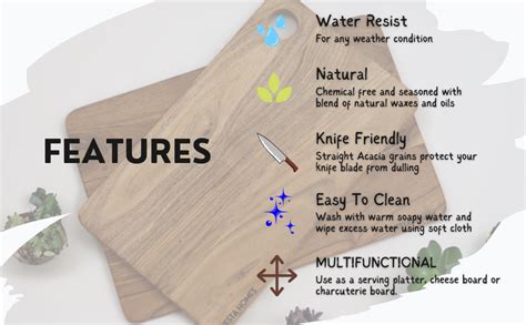 Vesta Homes Osaka Wooden Chopping Board Natural Acacia Wood