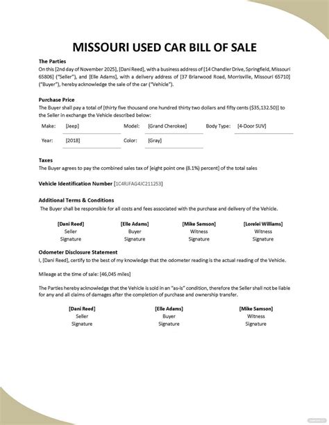Missouri Bill Of Sale Templapedia Com 8e4a0172e7bc43b290dede3d36f16b6e ...