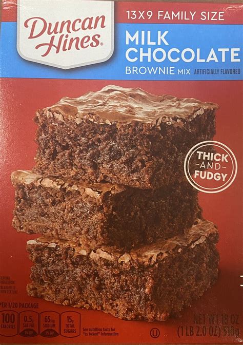 Duncan Hines MILK CHOCOLATE Baking Brownie Mix 13X9 FAMILY SIZE 18 oz ...