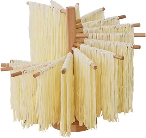 Amazon.com: Collapsible Pasta Drying Rack, Wood Pasta Dryer Rack,Large ...