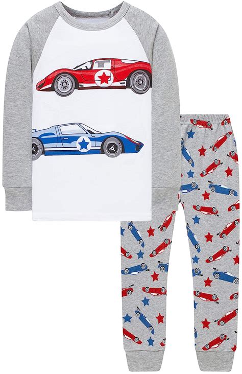 Buy Boys Pajamas Christmas Kids Racing Car Sleepwear Long Clothing ...