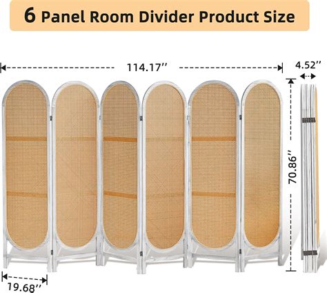 Asnefeli 6 Panels Room Divider, Foldable Wooden Room Divider, India | Ubuy