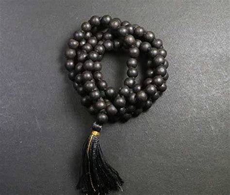 DEVAMA THE DIVINE Eye Catching Handmade Black Processed Sandalwood Japa ...