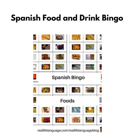 Spanish Bingo: Food and Drink – Real Life Language