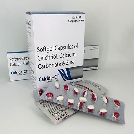 Calride CT - Softgel Capsules of Calciferol, Calcium Carbonate & Zinc