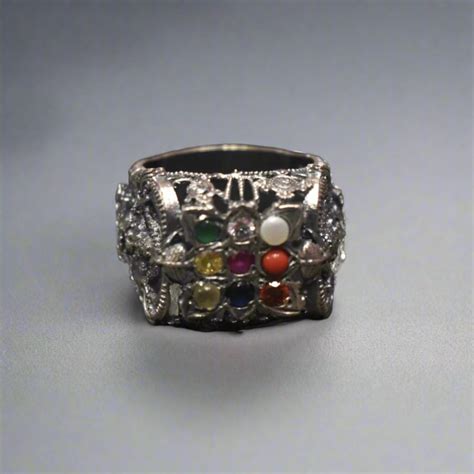 Elevate Your Style with the Stunning 92.5 Silver Navratna-Embedded ...