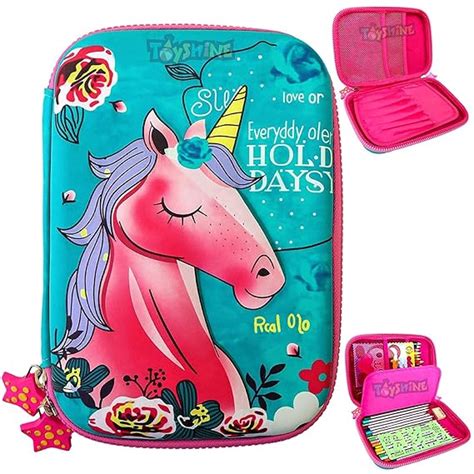 Toyshine Unicorn Hardtop Ethylene Vinyl Acetate (EVA) Pencil Pouch Case ...