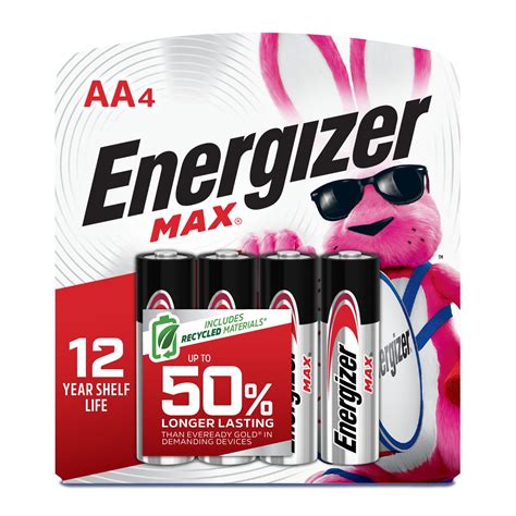 Energizer MAX AA Batteries (4 Pack), Double A Alkaline Batteries ...