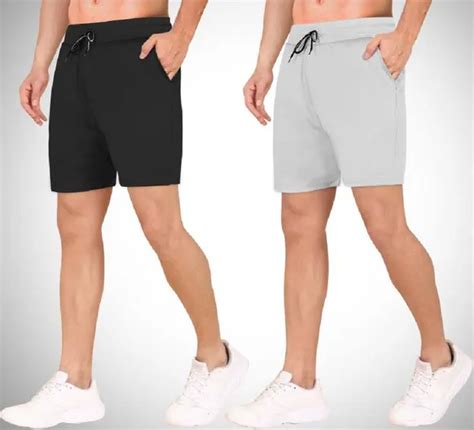 Aryson India Men's Black Grey Solid Lycra Regular Sport Shorts (Pack Of ...