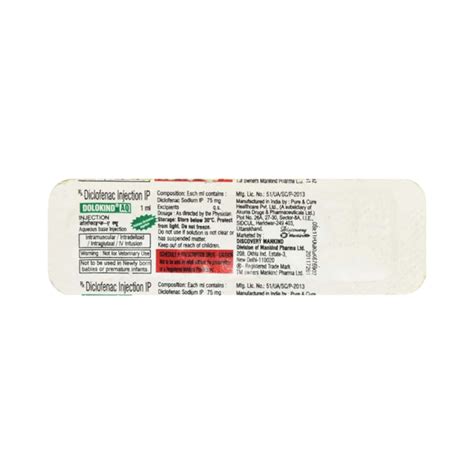 Dolokind Aq 75 MG/ML Injection (1): Uses, Side Effects, Price & Dosage ...