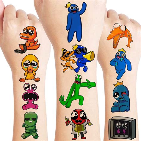Buy 4 Sheet Rainbow Friends Temporary Tattoos for Kids, Birthday Party ...