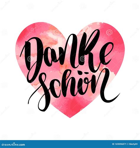 Danke Schoen. Thank You In German. Vector Hand Drawn Brush Lettering On ...