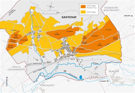 Santenay Wine Region Map