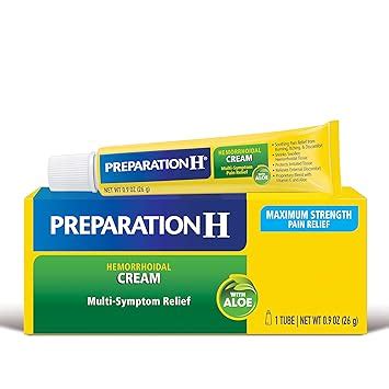PREPARATION H Hemorrhoid Symptom Treatment Cream (0.9 Ounce Tube ...
