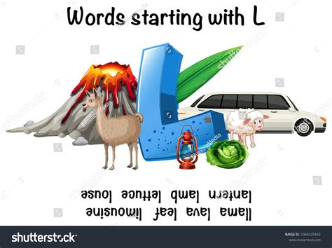 English Words Starting L Illustration Stock Vector (Royalty Free ...