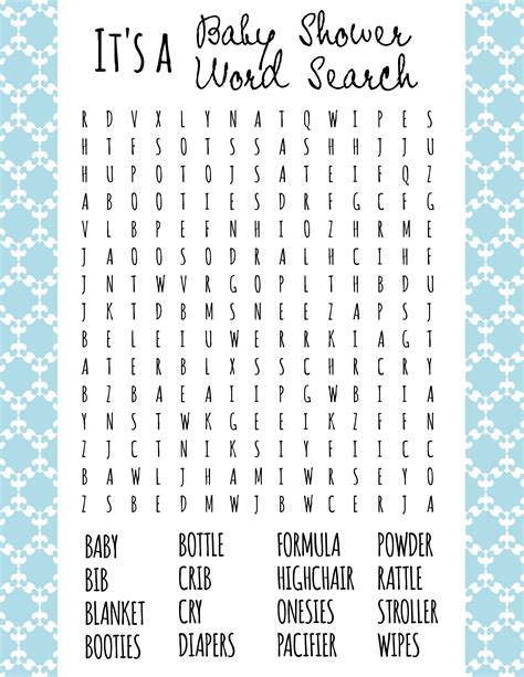 Free Printable Baby Shower Games - Download Instantly! - Worksheets Library