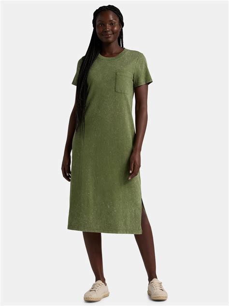 Time and Tru Women's Cotton Midi T-Shirt Dress, Sizes XS-XXXL - Walmart.com