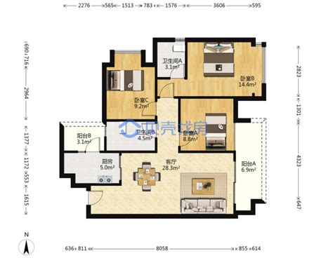 【二手房】市区中心商住两用房，面积56的挑高层，实际两层面积110，实用面积约70多平方！目前出 ...