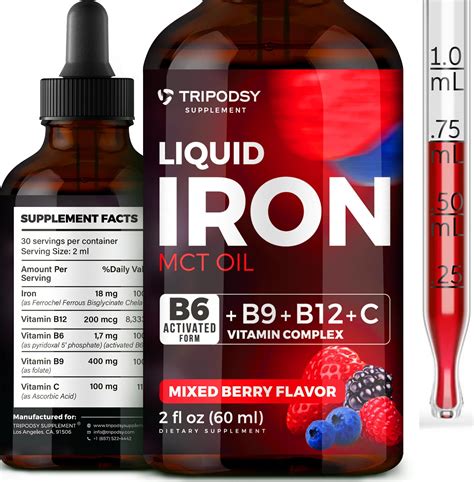 Amazon.com: TRIPODSY Liquid Iron Supplement for Women and Men - Iron ...
