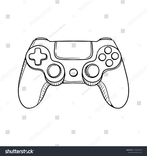 Gaming Controller Illustration Retro Gaming Controller 库存矢量图（免版税 ...