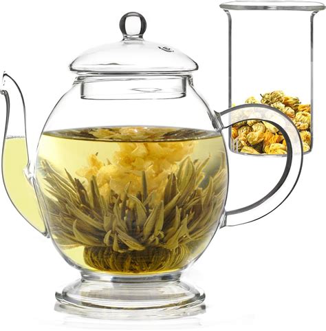 Amazon.com | Glass Teapot,34OZ Glass Tea Infuser,Tea Pot With Infusers ...