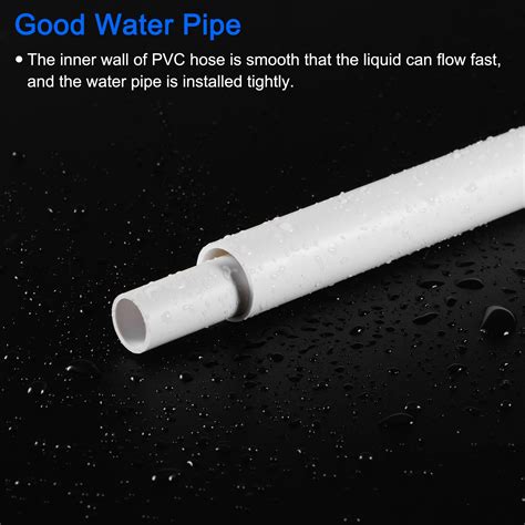 Buy Uxcell 8mm ID 10mm OD 500mm White PVC Pipe Round Rigid Plastic Tube ...