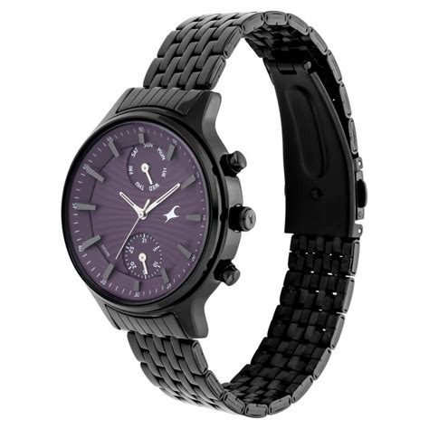 Buy Online Fastrack Ruffles Quartz Multifunction Purple Dial Stainless ...
