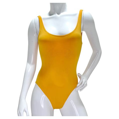 Hermes Logo Orange One Piece Swimsuit - Gem