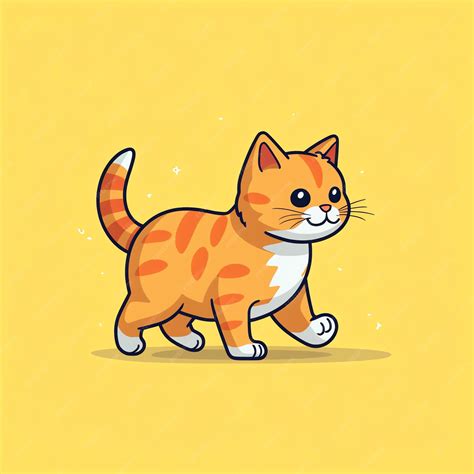 Premium AI Image | cartoon cat walking on a yellow background