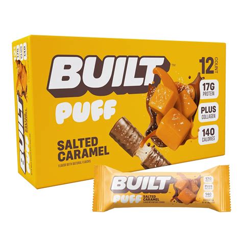 Amazon.com : Built Bar, Puff Protein Bars, Salted Caramel Puff, 17g ...