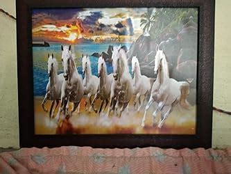 SAF 7 Running Horses Vastu UV Teatured Digital Reprint Framed Painting ...