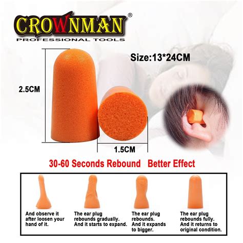 Crownman Soft Foam Ear Plug, Noise-Proof Earplugs - Ear Plug and ...