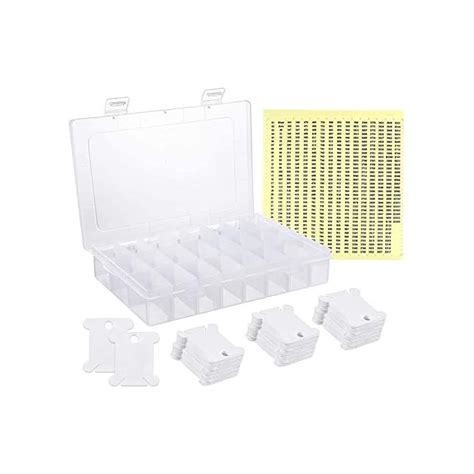 Buy White Plastic Floss Bobbins Set, Embroidery Thread Bobbins with ...