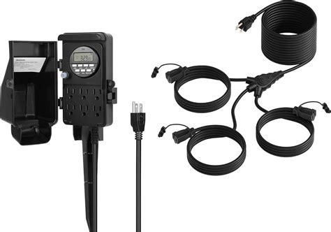 Amazon.com: DEWENWILS Outdoor Digital Power Strip Timer, Extension Cord ...