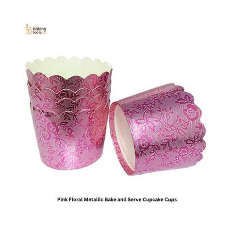 5.5cm Pink Floral Bake & Serve Cupcake Cups - 50 Pc Big