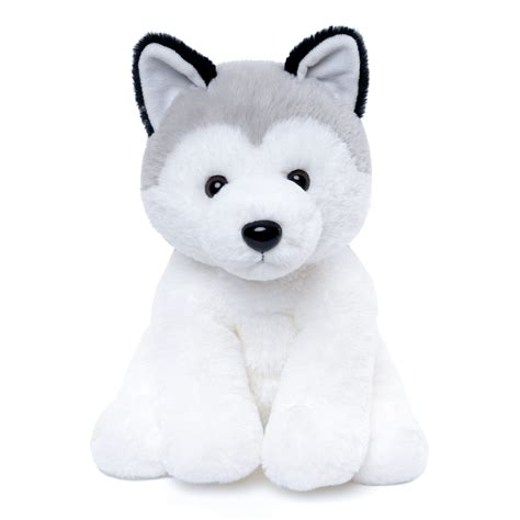 WEIGEDU Siberian Husky Stuffed Animals Puppy Alaskan Malamute Plush ...