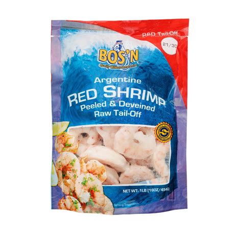 Bos'n Frozen Raw Argentine Red Shrimp, Peeled And Deveined, Tail-off ...