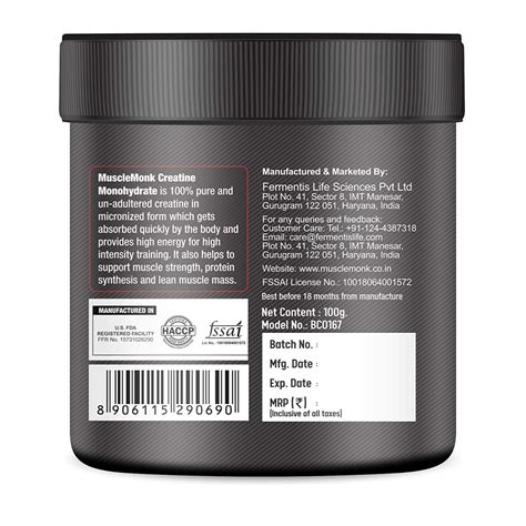 Muscle Monk Creatine Monohydrate - Enhance Performance and Stamina ...