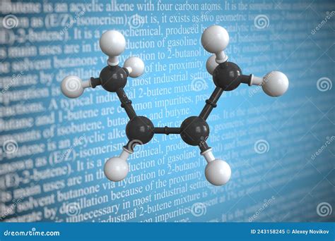 Molecular Model of Cis 2 Butene, 3D Rendering Stock Illustration ...