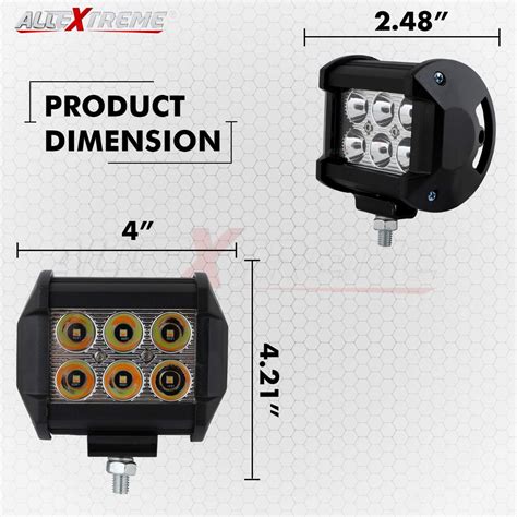 Allextreme EX6LD2F Waterproof 6 LED Fog Light Combo Beam Waterproof ...