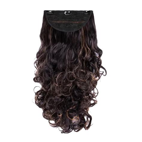 EUPHORIA Streak Clip-in 24" Natural Brown with Golden Highlights Hair ...