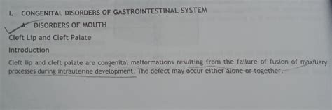 Pediatrics cleft lip(congenital anomalies) - I. CONGENITAL DISORDERS OF ...