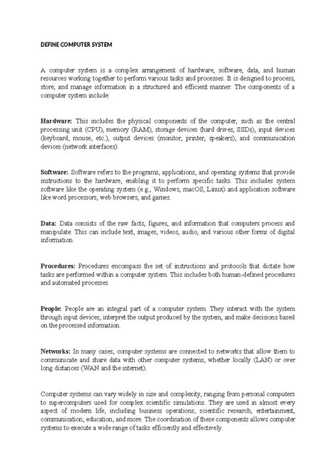 Image result for Define Computer System