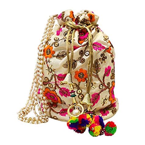 Tamanna International Women's Ethnic Rajathani Potli Bag (Multi ...