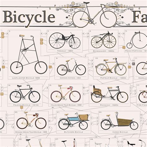 Bicycle Family Tree History Poster - wyatt9.com