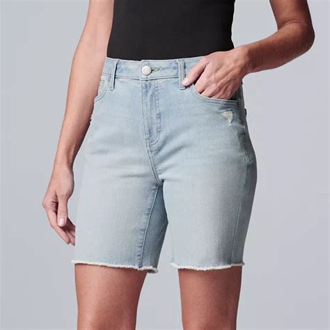 Petite Simply Vera Vera Wang High-Rise Jean Shorts