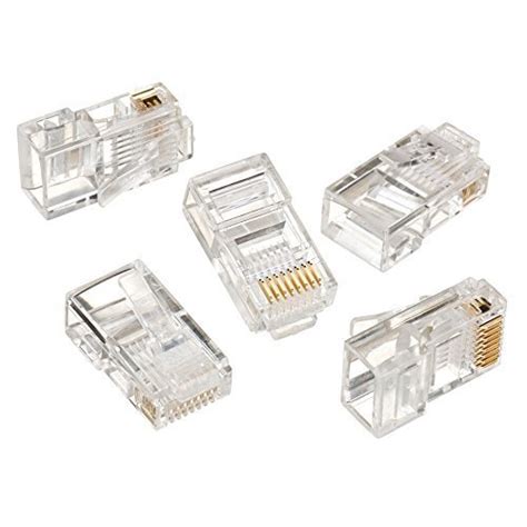 Mak World RJ45 Clear Transparent Male Plug Crimp Connector for Standed ...